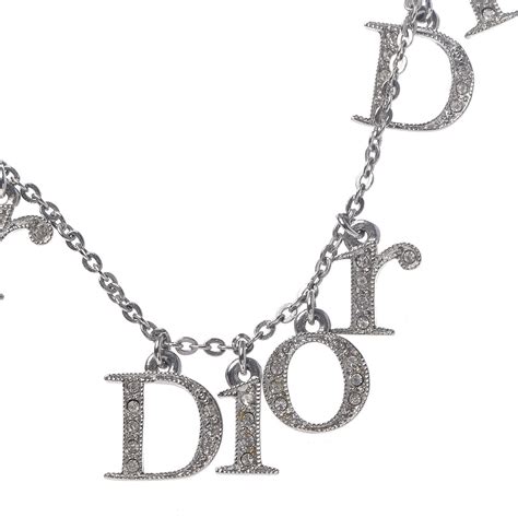 dior silver logo necklace|christian dior choker necklaces.